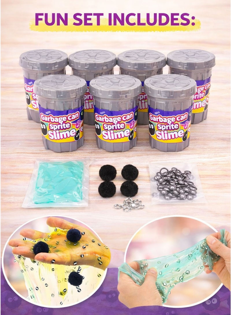 فريق عظيم Greateam Garbage Can Sprite Slime Set of 6 PCS Display Box Mini Trash Can Slime Pots/Jars 6 Pack Soft Mixable Stretchy Gooey Crystal Slime Putty Toy with Slime Accessories (Foam Balls + Metallic Beads Mix-Ins) Squishy Squeeze Stretch Pull Twist Mold Sensory Slime Fidget Toy for Kids Boys Girls Children Educational Learning Toy Fun “Garbage/Trash Bin” Container Design Collectible Slime Jars DIY Mix & Create ASMR Crunchy Beads Texture Sensory Play Stress Relief Anti-Stress Tactile Learning Toy Party Favors Goodie Bag Fillers School Prizes Birthday Giveaway Gift Safe Non-Toxic Materials Ages 3+ - Image 2